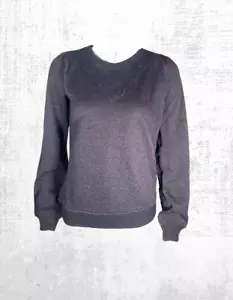 Ex Fat Face Women’s Sparkly Embroidered Crew Neck Jumper in Navy Mix - Picture 1 of 6