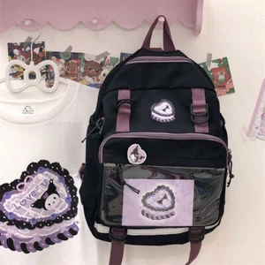 Girl Kuromi Japan Mori Backpack Shoulder Bag Satchel School Bag Laptop Tote Gift - Picture 1 of 5