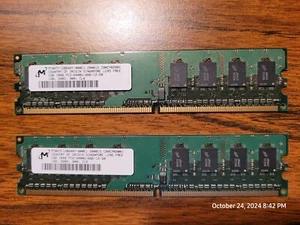 Micron 1GB X 2 1RX8 PC2 6400U-666-12-D0 Ram Memory - FREE ship! - Picture 1 of 3