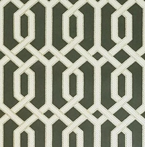 Black gold metallic geometric faux fabric textured trellis lines Wallpaper rolls - Picture 1 of 12