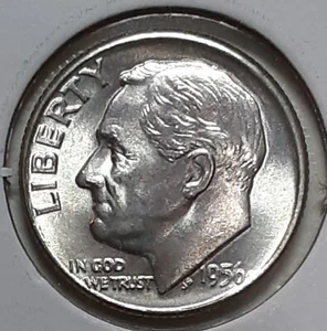 1956 Roosevelt Dime  D - BU - SILVER - Picture 1 of 2
