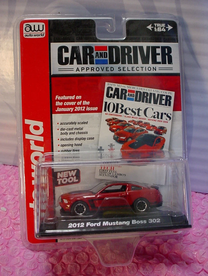 2013 Auto World 2012 FORD MUSTANG BOSS 302 #1 ∞red∞Car and Driver∞ - Image 1 of 3