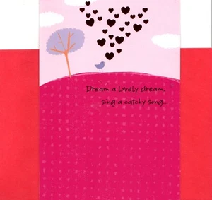 Feliz Día de San Valentín Dulce Cantor Pájaro Cantor Corazones Cantante Tema Tarjeta de Sello - Imagen 1 de 3