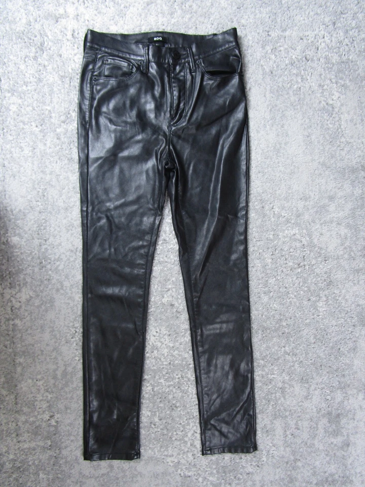 Pantalones BDG para mujer 25 pantalones negros de imitación de cuero ajustados ajustados informales de motociclista lisos Foto 1 de 4