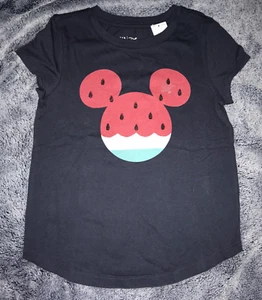 Gap x Disney Kids Watermelon Mickey Mouse Graphic T-Shirt Big Girls Size S (6-7) - Picture 1 of 6