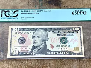 $10 2009 FRN 2041-D* Cleveland STAR - 0's 4's on the 4th District! - Picture 1 of 2