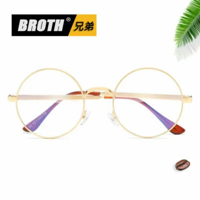 Vintage Metal Round Eyeglass Frame Optical Computer Glasses Spectacles Men Women