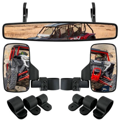 Juego de espejos retrovisores centrales de visión lateral UTV para Kawasaki Mule PRO FX FXT DX DXT PRO-MX Foto 1 de 4