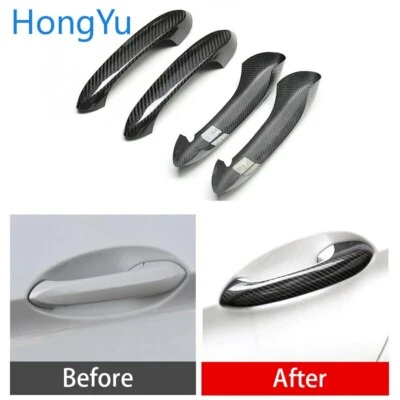 Cubierta de manija de puerta de fibra de carbono real para BMW Serie 5 G30 G38 530i 525i 540i 18-20 Foto 1 de 4