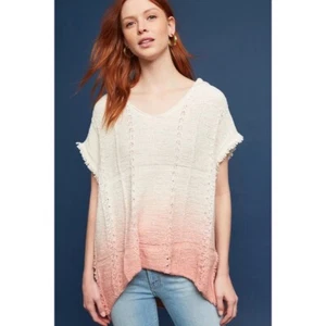 NWT!! Anthropologie MOTH Ombre Fringed Beachside Hoodie Sweater Medium Large - Picture 1 of 13