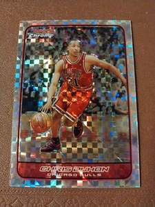 2006-07 CHRIS DUHON BOWMAN CHROME XFRACTOR NBA CARD /150 CHICAGO BULLS #66 DUKE - Picture 1 of 3