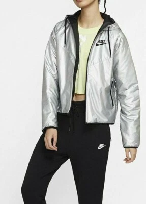 Nike Synthetic-Fill Windrunner Extra Small XS Metallic Silver Black CJ2261-095 - Image 1 of 4