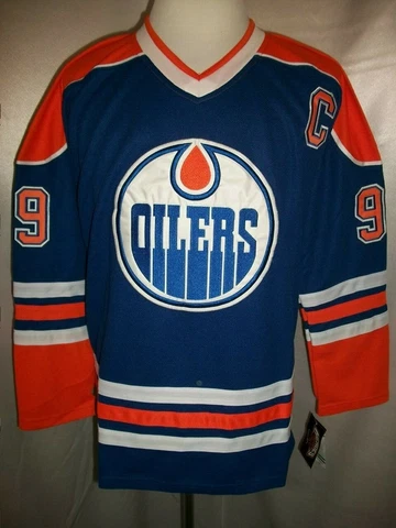 Wayne Gretzky Edmonton Oilers Blue & Orange "1981-1996 Throwback" CCM NHL Jersey Cover