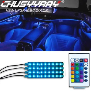For Car Truck Interior Decor Neon Atmosphere LED Light Strip RGB Colors+Remote - Foto 1 di 11