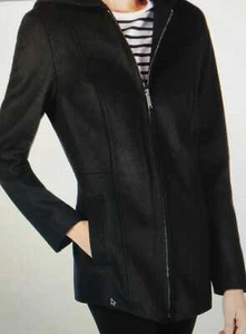 London Fog Hooded Coat - Black - Size UK L - Picture 1 of 9