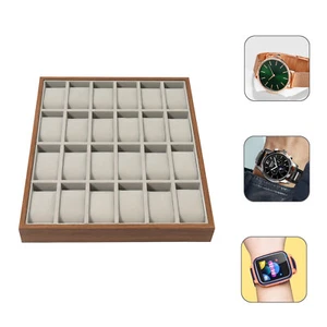 24 Slots Wood Watch Box Jewelry Storage Case Organizer Display Box Holder Tray - Picture 1 of 17