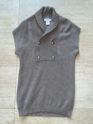 Suéter pulôver Paul & Joe bege marrom cashmere sem mangas tamanho 36 - Imagem 1 de 4