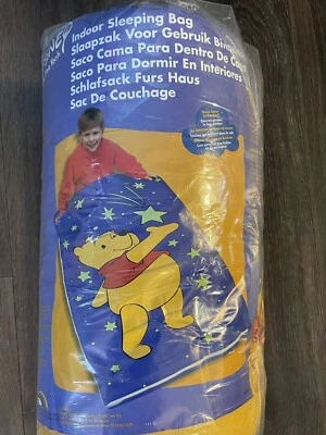 Sealed Vintage Disney Winnie The Pooh Blanket Sleeping Bag Zip Glow In The Dark - Image 1 of 4