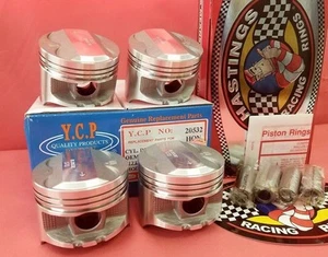 YCP P29 75mm STD BORE Pistons High Compression + Racing Rings Honda Acura D16 - Picture 1 of 10