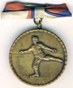 Checoslovaquia 1931 Patinaje Artístico MEDALLA DEL GANADOR Bonita - Imagen 1 de 1