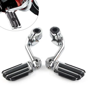 1-1/4" Highway Engine Guard Long Angled Foot Pegs Mount For Harley Iron XL Dyna - Picture 1 of 6