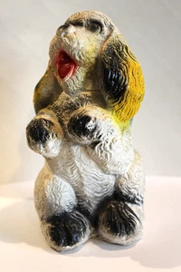 Vintage Carnival Prize Chalkware 6 1/4." Dog Scotty Puppy Figurine Multi Color - Picture 1 of 5