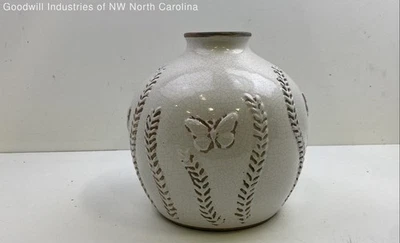 Emaille Terrakotta Keramik Schmetterling Vase - Bild 1 von 4