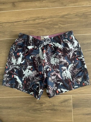 Ted Baker The World’s Your Lobster Men’s Swim Trunks Parrot Print Size 3 Med - Image 1 of 4