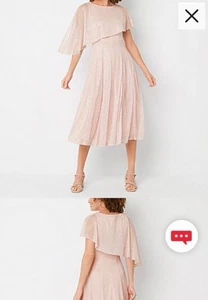 Danny & Nicole Pink Sparkle Special Occasion Lined Shawl Dress 14 NWT - Picture 1 of 12