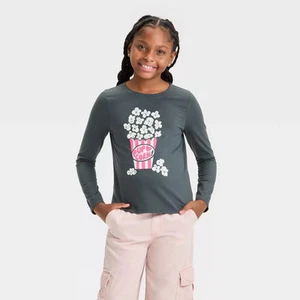 Girls' Long Sleeve Graphic T-Shirt - Cat & Jack - Picture 1 of 17