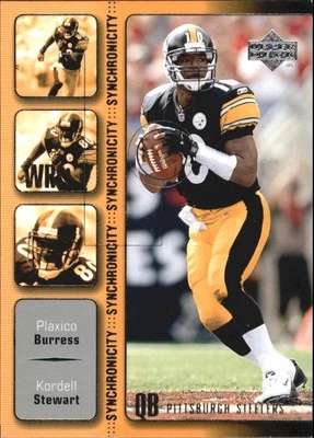 2002 Upper Deck Synchronicity #SY13 Kordell Stewart/Plaxico Burress - FB - Image 1 of 2