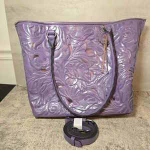 Patricia Nash Adeline Amethyst Leder Cutout Tooled Beuteltasche Handtasche Tascheel - Bild 1 von 11