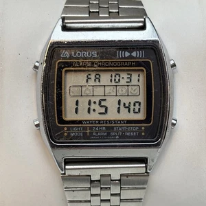 Vintage LORUS Digital MENS QUARTZ WATCH Y770-5250 Alarm Chrono - New Bat - Picture 1 of 8