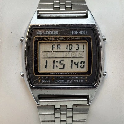 Vintage LORUS Digital MENS QUARTZ WATCH Y770-5250 Alarm Chrono - New Bat - Image 1 of 4