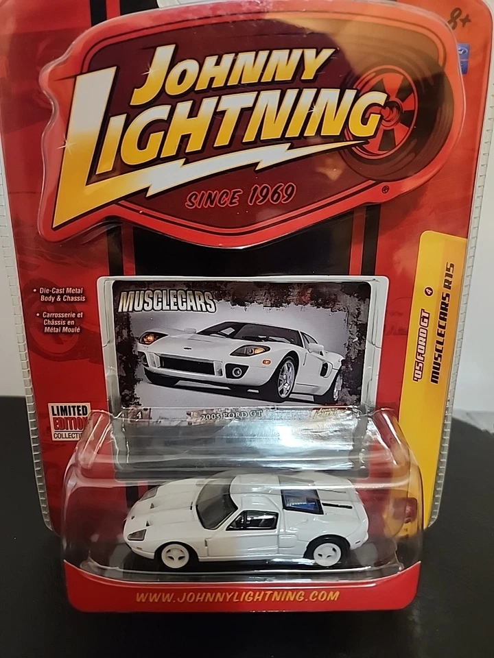 Johnny ⚡️White Lightning Muscle Cars R15 '05 Ford GT ruedas blancas, pintura, tinte Foto 1 de 4