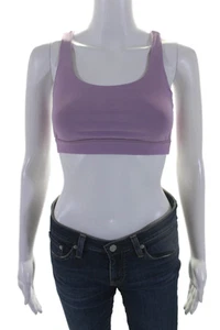 Lululemon Women's Scoop Neck Strappy Back Light Support Sport Bra Purple Size 6 - Picture 1 of 4