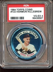 1964 Topps Baseball Coin Insert #133 Harmon Killebrew All Star PSA 4 VGEX - Picture 1 of 2