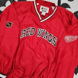 Vintage Starter Center Ice Detroit Red Wings Pullover Bomber Jacket Red XXL NHL - Picture 1 of 12