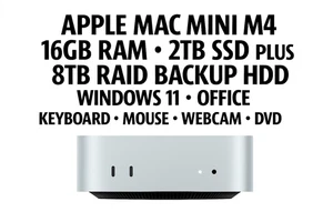 Apple Mac Mini M4 • 16GB • 2TB SSD • 16TB RAID Hub • Windows • Office • Extras - Picture 1 of 12