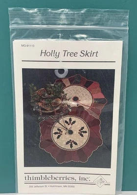 Thimbleberries Christmas Holly Tree Skirt Pattern 42" Round By Marilyn Ginsburg - Image 1 of 2