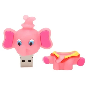 Cartoon U Disk Compatible Optional Memory Cute Elephant Memory Stick For Data FY - Afbeelding 1 van 34