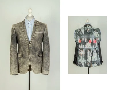 Emporio Armani Button Gray/Beige Men's Jacket Blazer Size 54 - Image 1 of 4