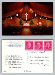 Postal vintage interior iglesia luterana Holmes Beach, Florida, Gloria Dei - Imagen 1 de 3
