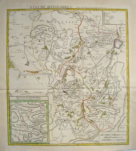 Osnabrück Wiedenbrück Reda Fürstenau Melle  Landkarte Kupferstich Le Rouge 1757 - Bild 1 von 4