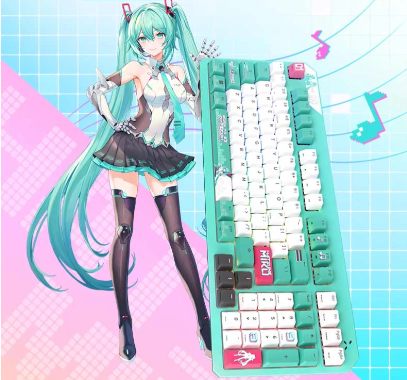 ASUS TX Wired Gaming TX98 Mechanical Keyboard Hatsune Miku collaboration - Image 1 of 4