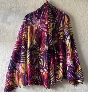 Cosabella Womans Scarf Shawl Multicolor Floral Tropical Silk Blend Italy - Picture 1 of 7