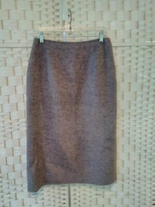 Max Mara mittelgrau Wollmischung gerades Bein Bleistiftrock Größe 8 - Bild 1 von 2