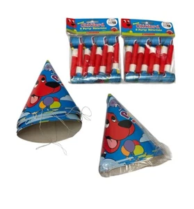 Clifford The Big Red Dog Party Favours Vintage 2003 Lot Of 16 Hats & Blowouts - Foto 1 di 5