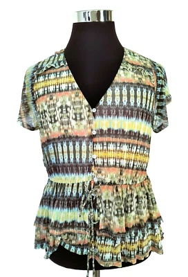 American Rag Cie Top Women's Size Medium Multicolor Knit Boho Chic Pullover - Image 1 of 4