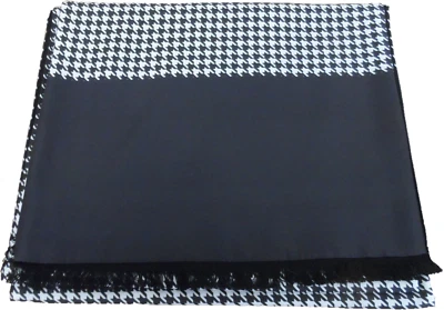 Mazeys Mens Classic Retro Mod Houndstooth Tassled Scarf - Image 1 of 2